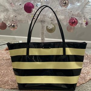 Kate Spade Patent Leather Striped Tote